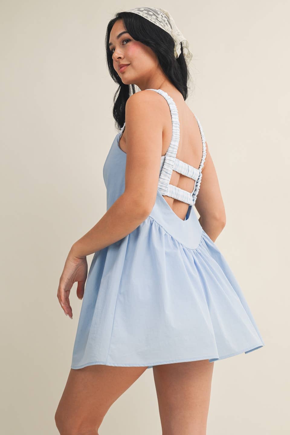 Gingham Print Double Layered Play Dress