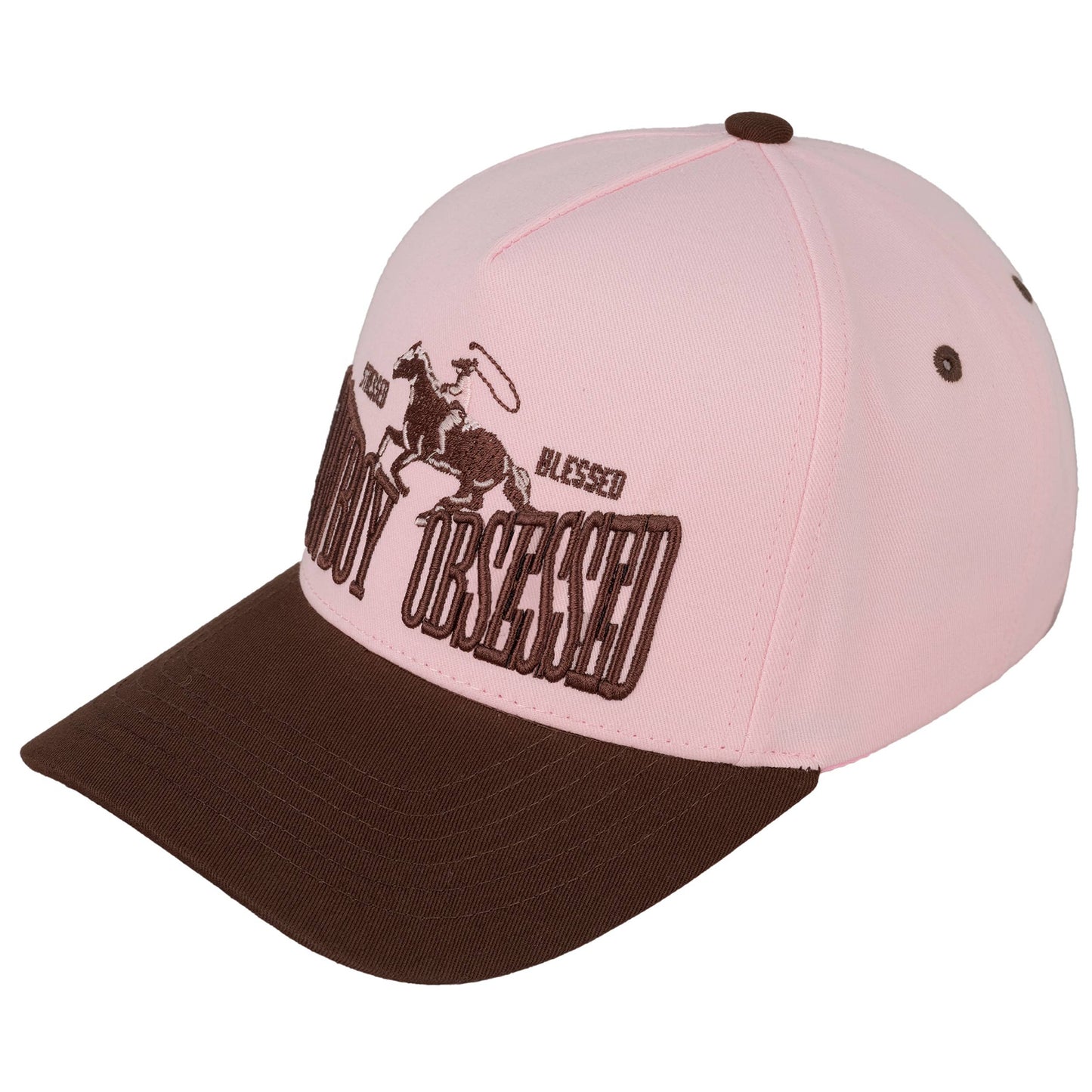 COWBOY OBSESSED Embroidered Cotton Trucker Cap