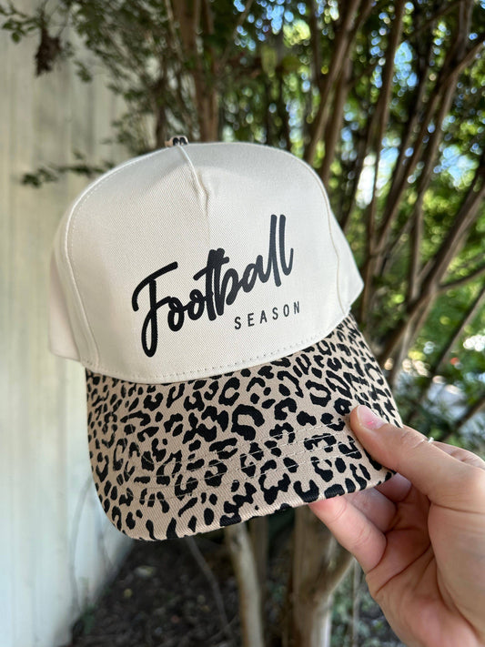 Football Season Original Leopard Canvas Trucker Hat