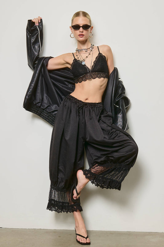 Lace Trim Bloomer Pants