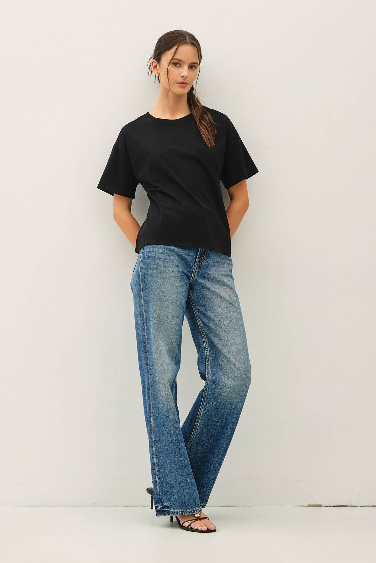 COTTON JERSEY BOXY CROP T-SHIRTS