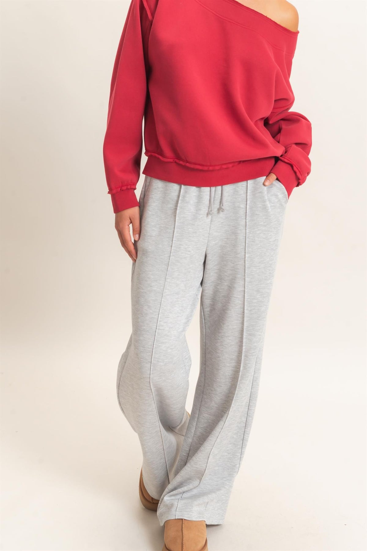 PINTUCK WIDE LEG PANTS