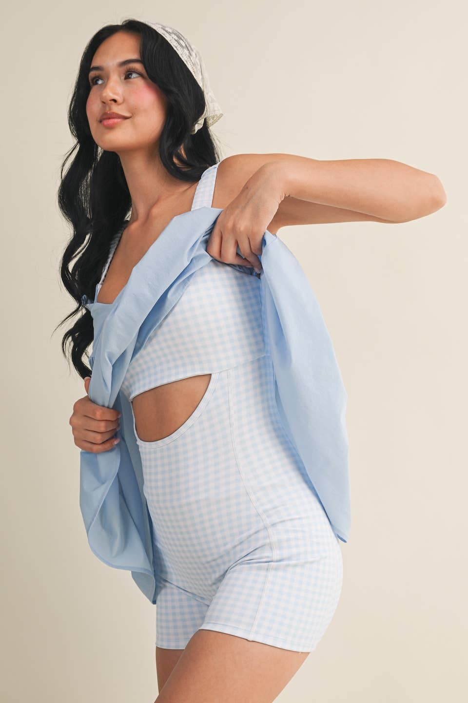 Gingham Print Double Layered Play Dress