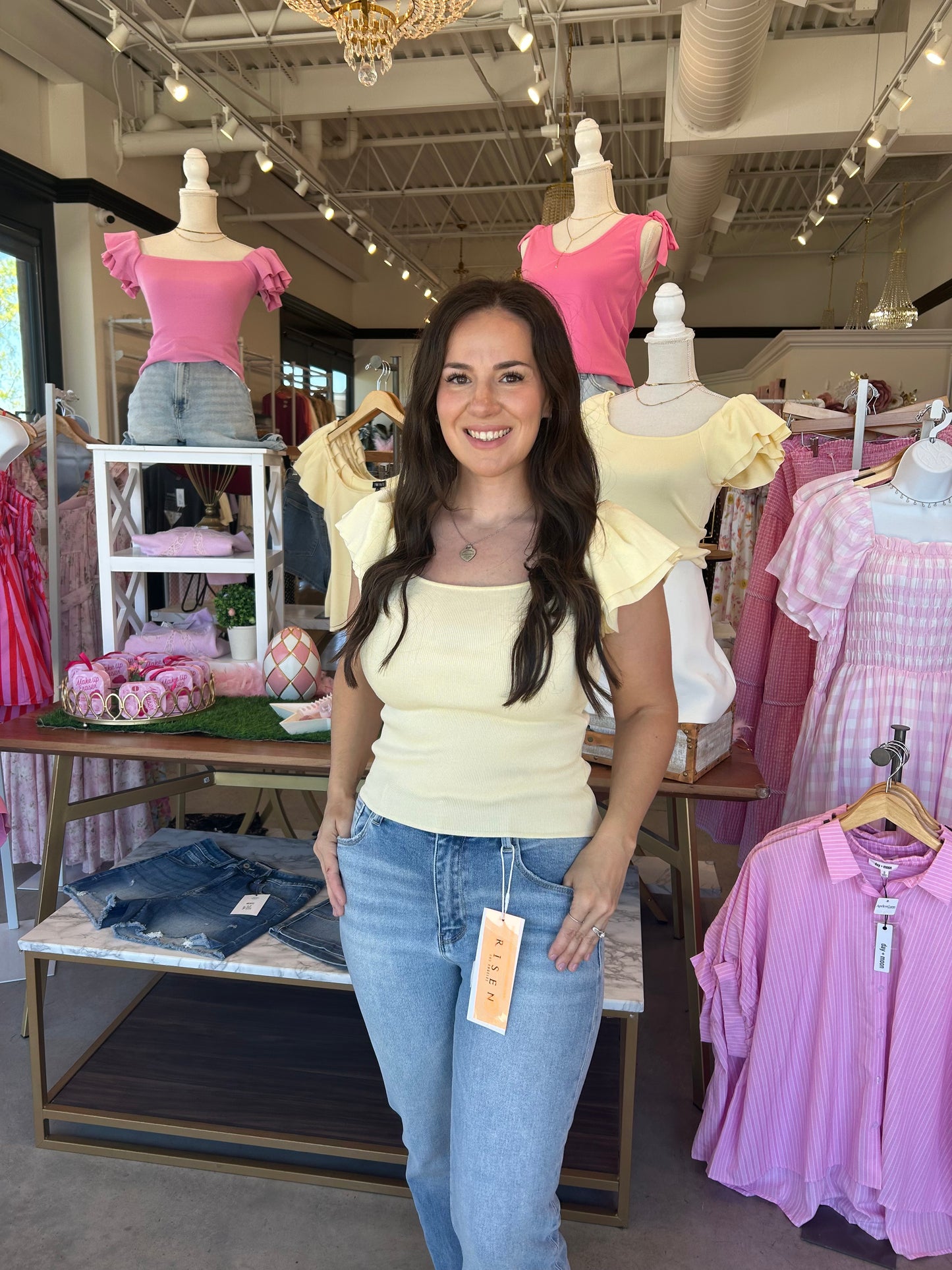Spring Ruffle Sweater Top
