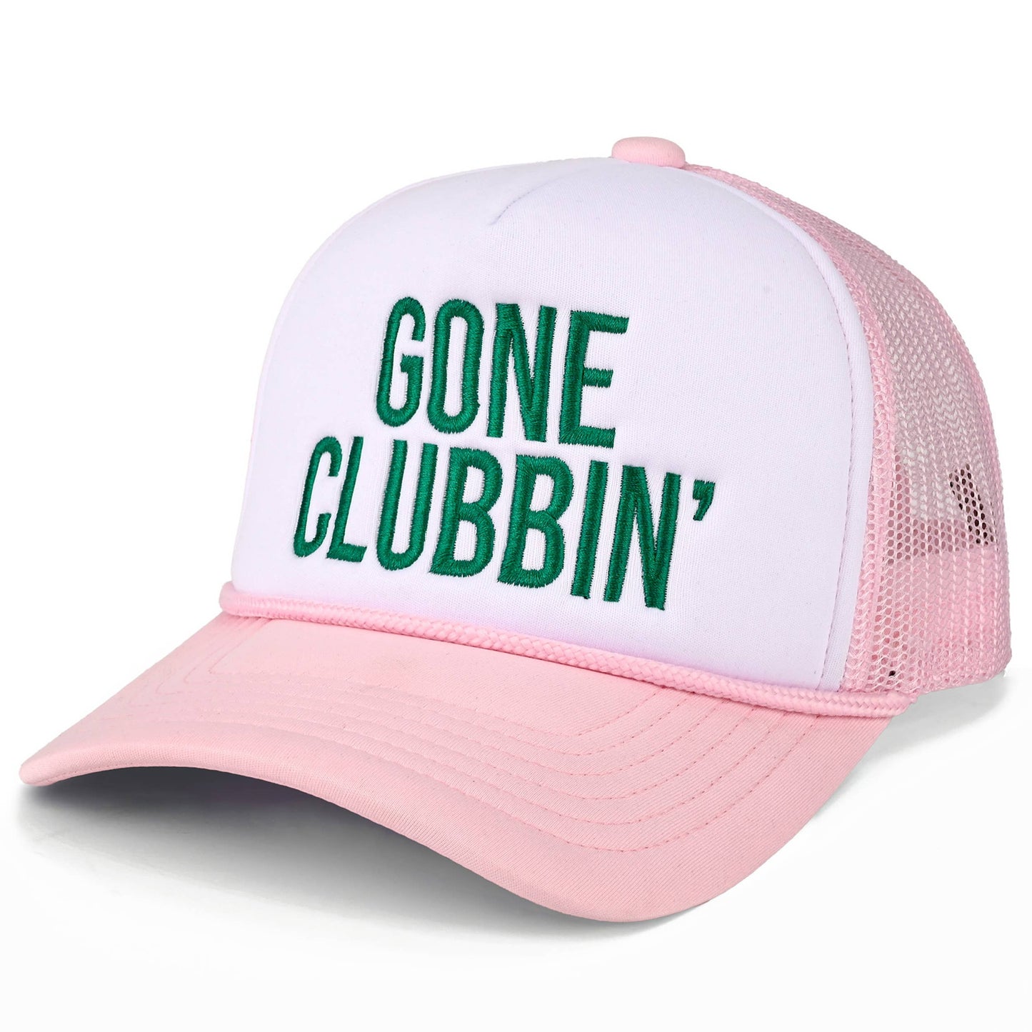 GONE CLUBBIN' Foam Letter Two Tone Trucker Mesh Back Hat