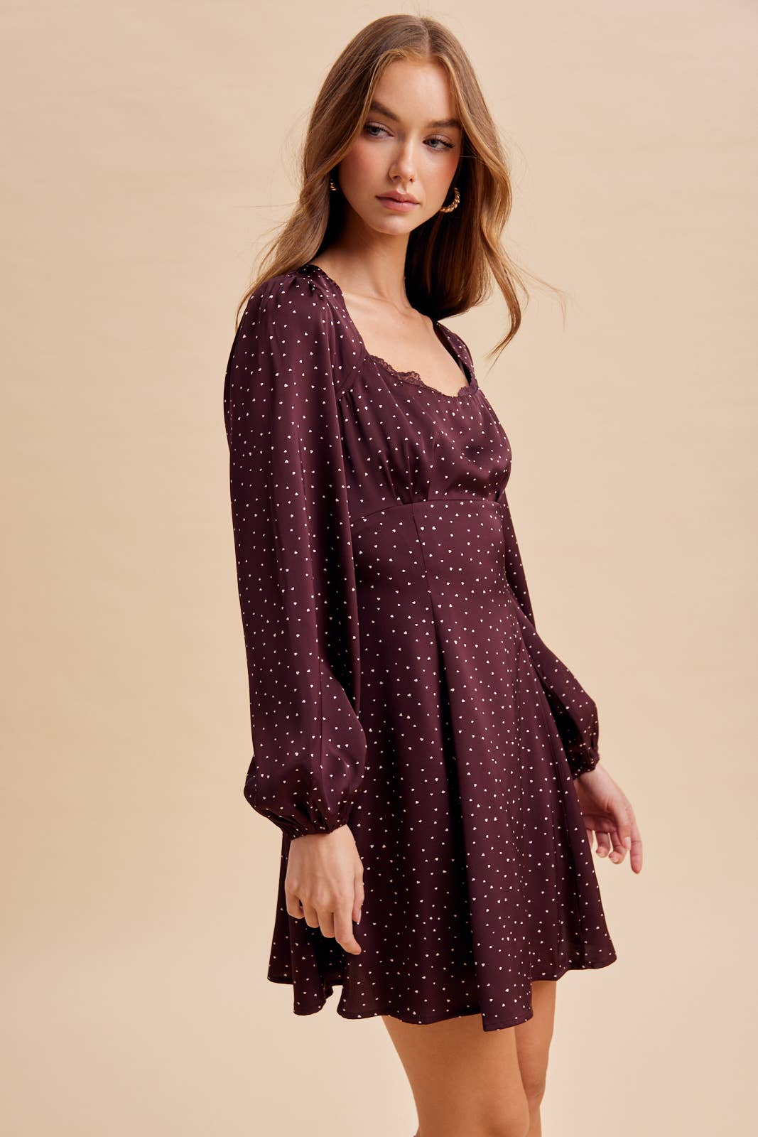 HEART POLKA DOT MINI DRESS
