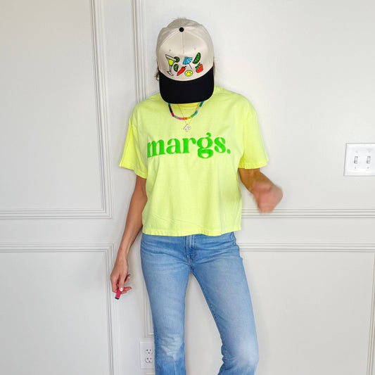 Margs Lime Puff Crop Tee