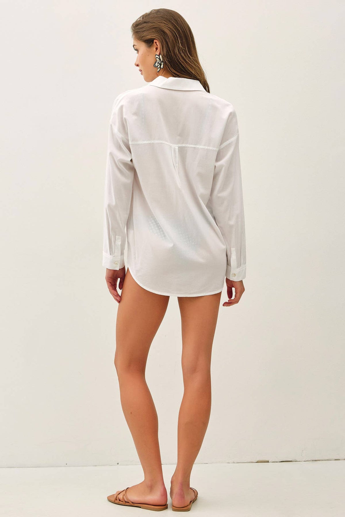 COTTON BLEND LIGHTWEIGHT OVERSIZED CLASSIC SHIRT