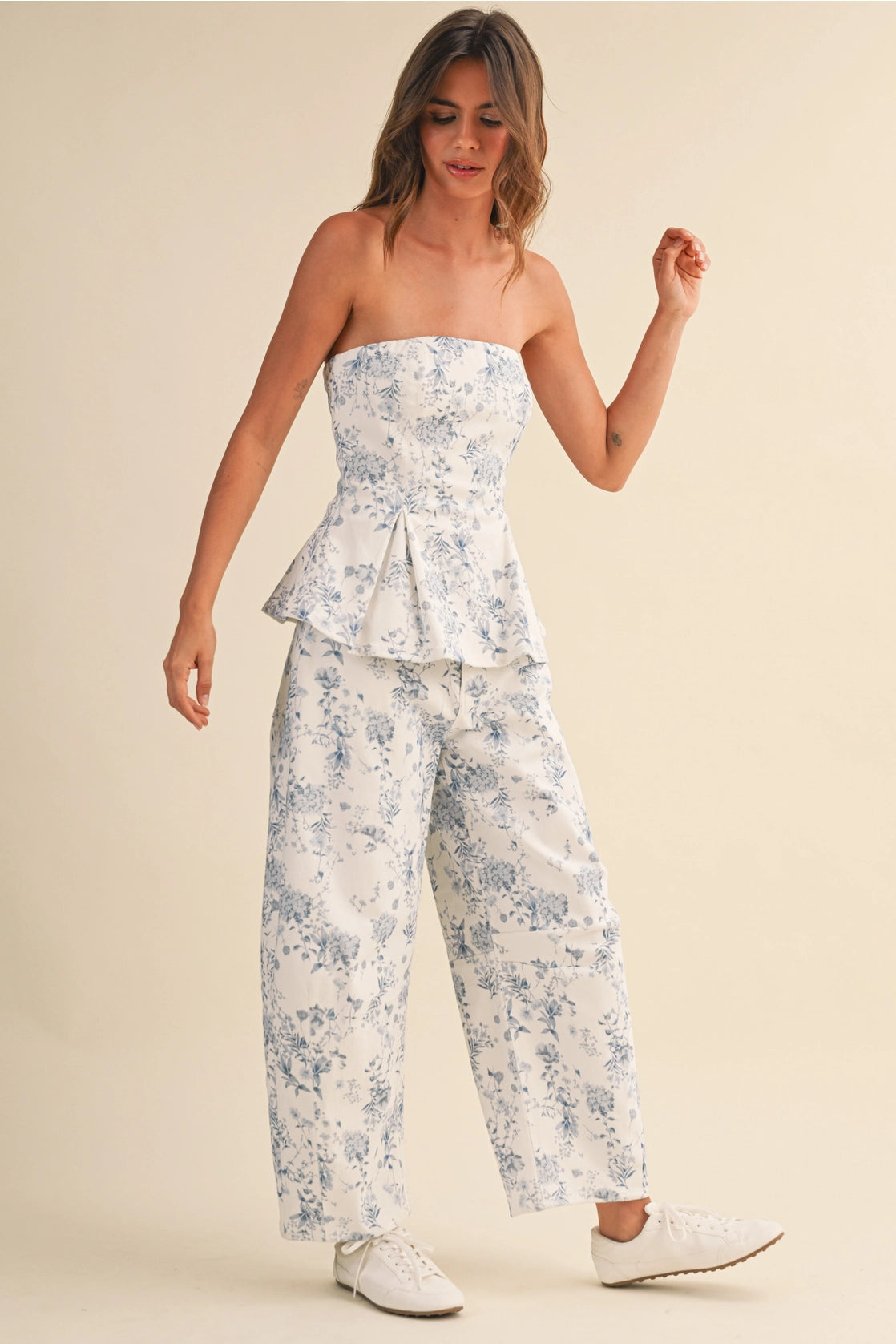 STRETCH TWILL FLORAL PRINT SET