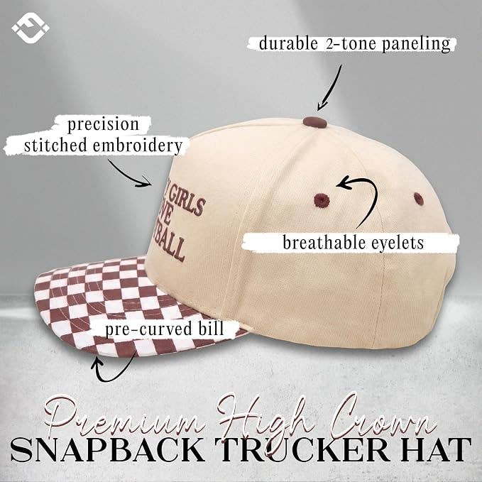 2-Tone Cap - Pretty Girls Love Football - Checker Print
