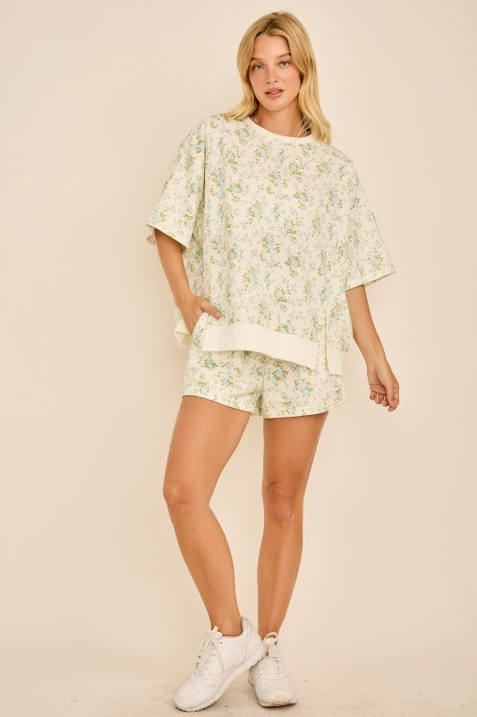 Floral Printed Shorts Set