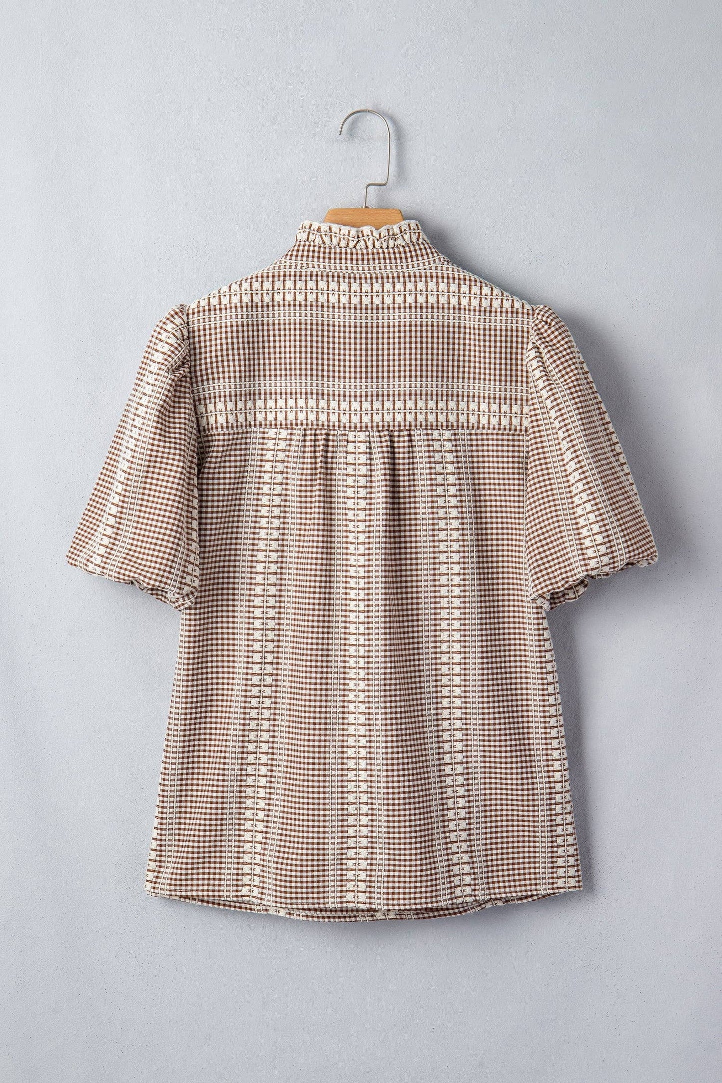 Western Pony Embroidered Gingham Blouse