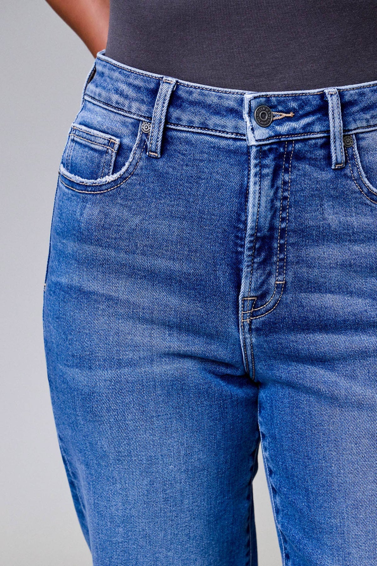 Medium Wash Clean Stretch High Rise Classic Straight