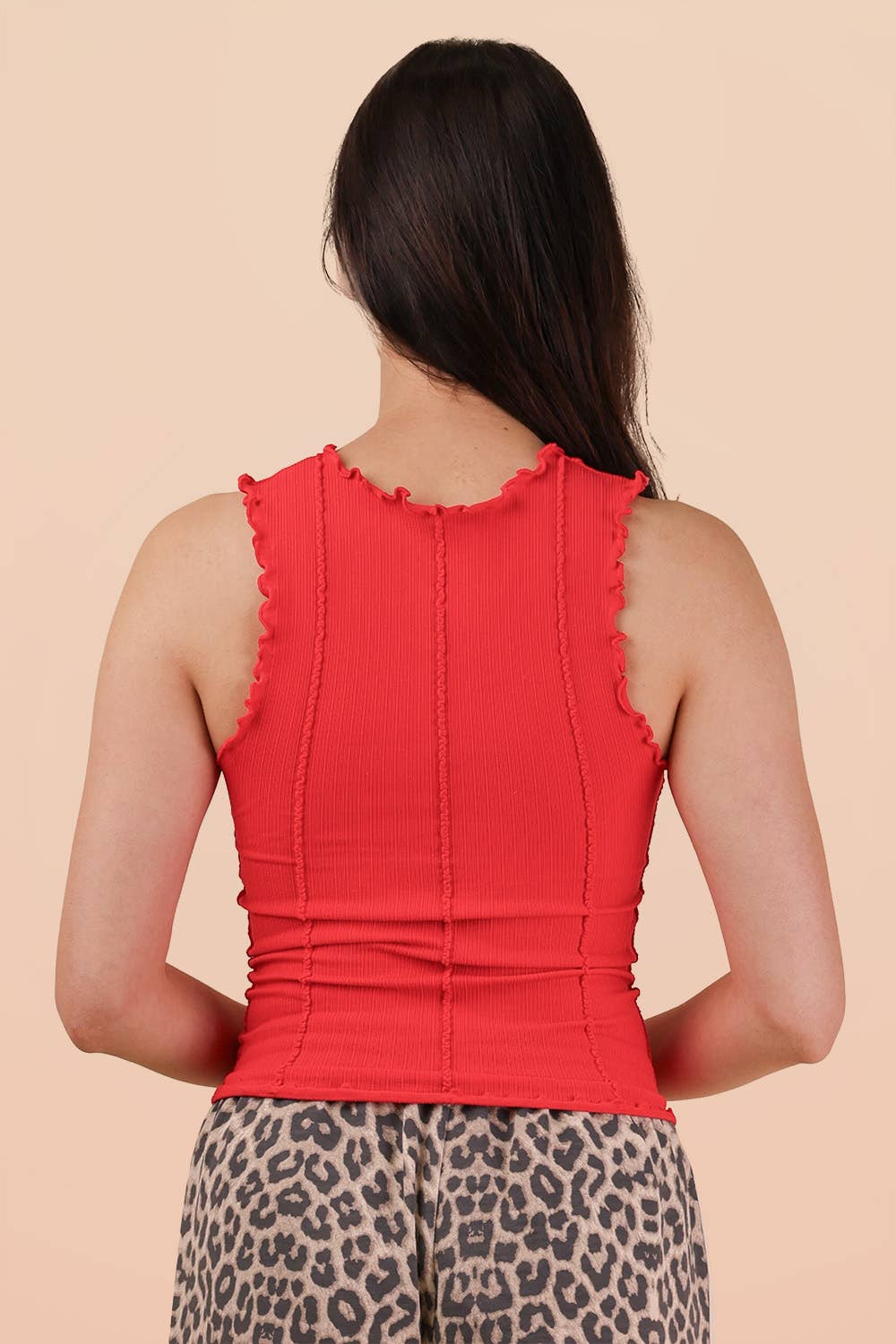 Lettuce Hem Casual Fitted Knit Top