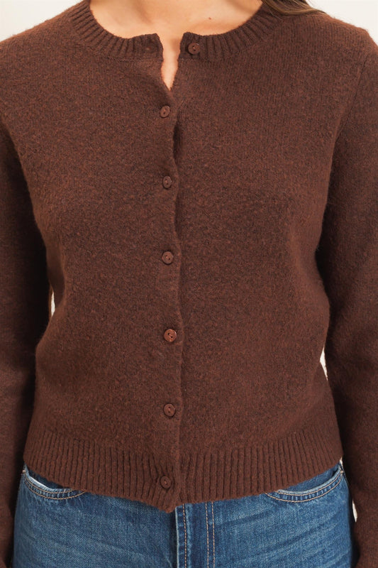 CREW NECK CARDIGAN
