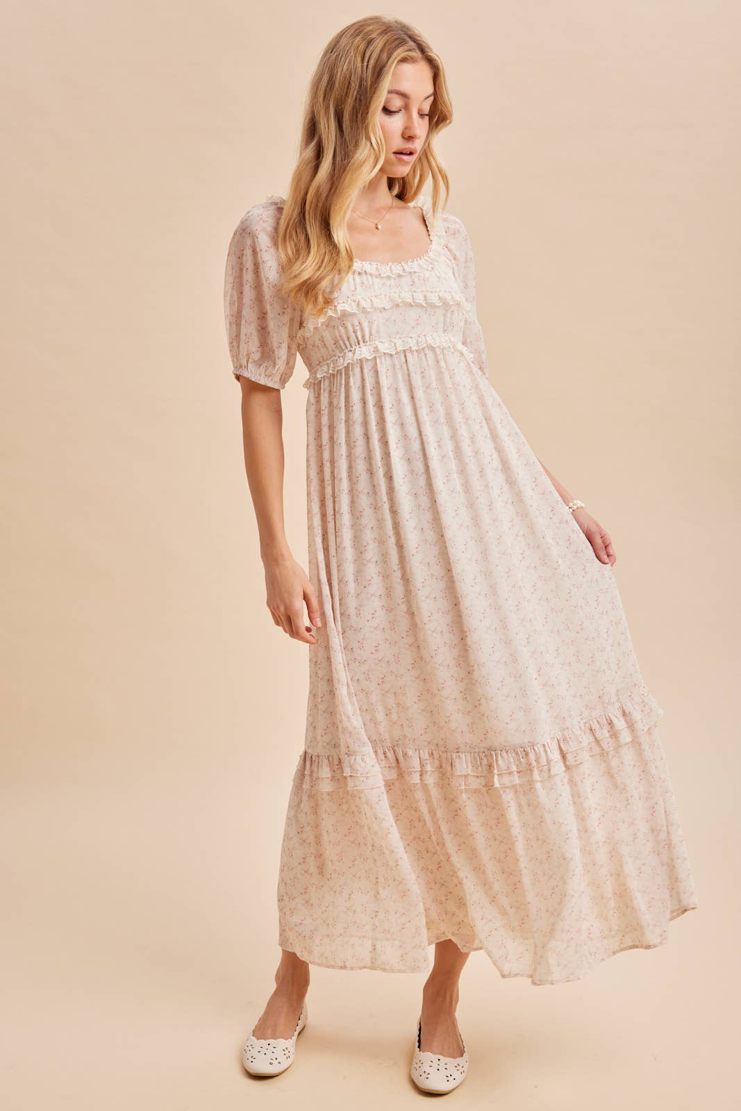 FLORAL RUFFLED MAXI DRESS