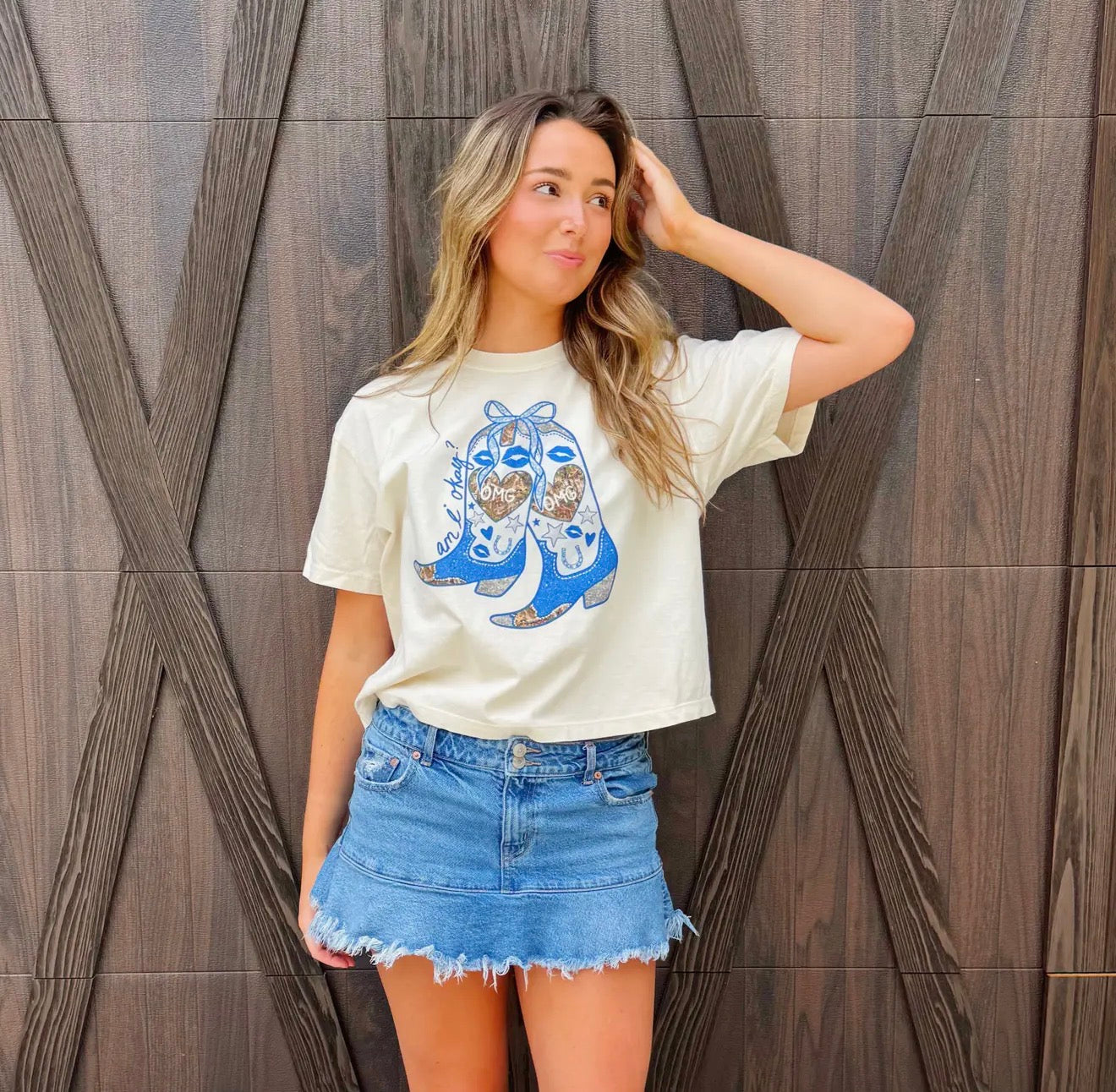 OMG Boots Crop Tee