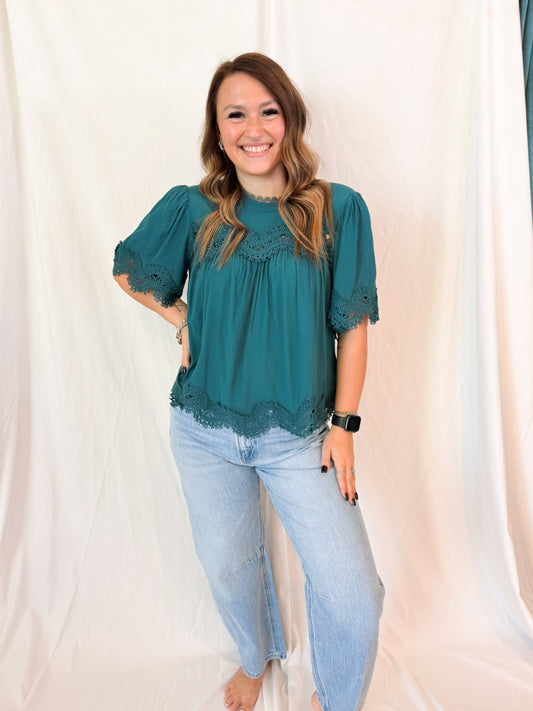 LACE TRIM TOP