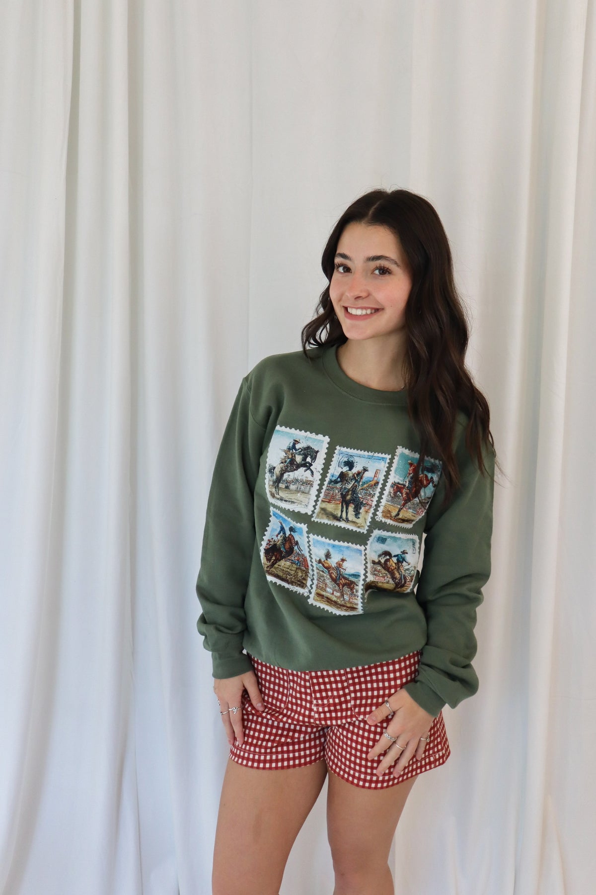 Rodeo Cowboy Postage Stamps Heavyweight Sweatshirt