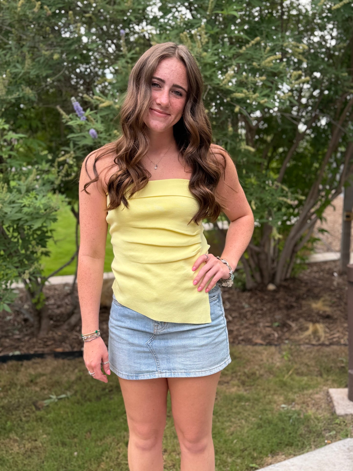 Strapless Ruched Tube Top