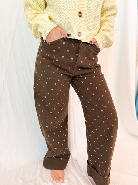 DITSY FLORAL BARREL JEANS