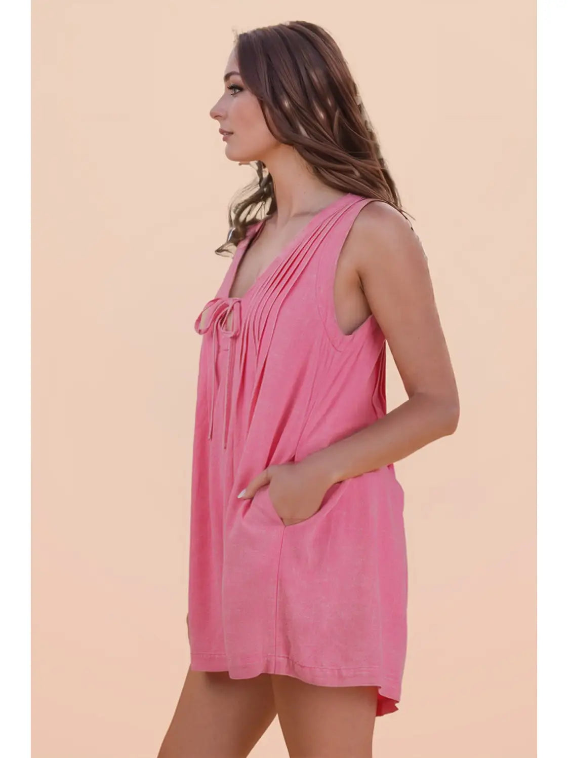 Pink Tie Romper