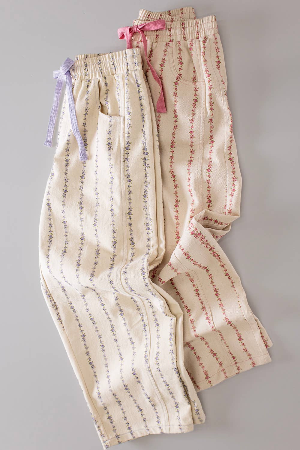 Floral Print Barrel Pants