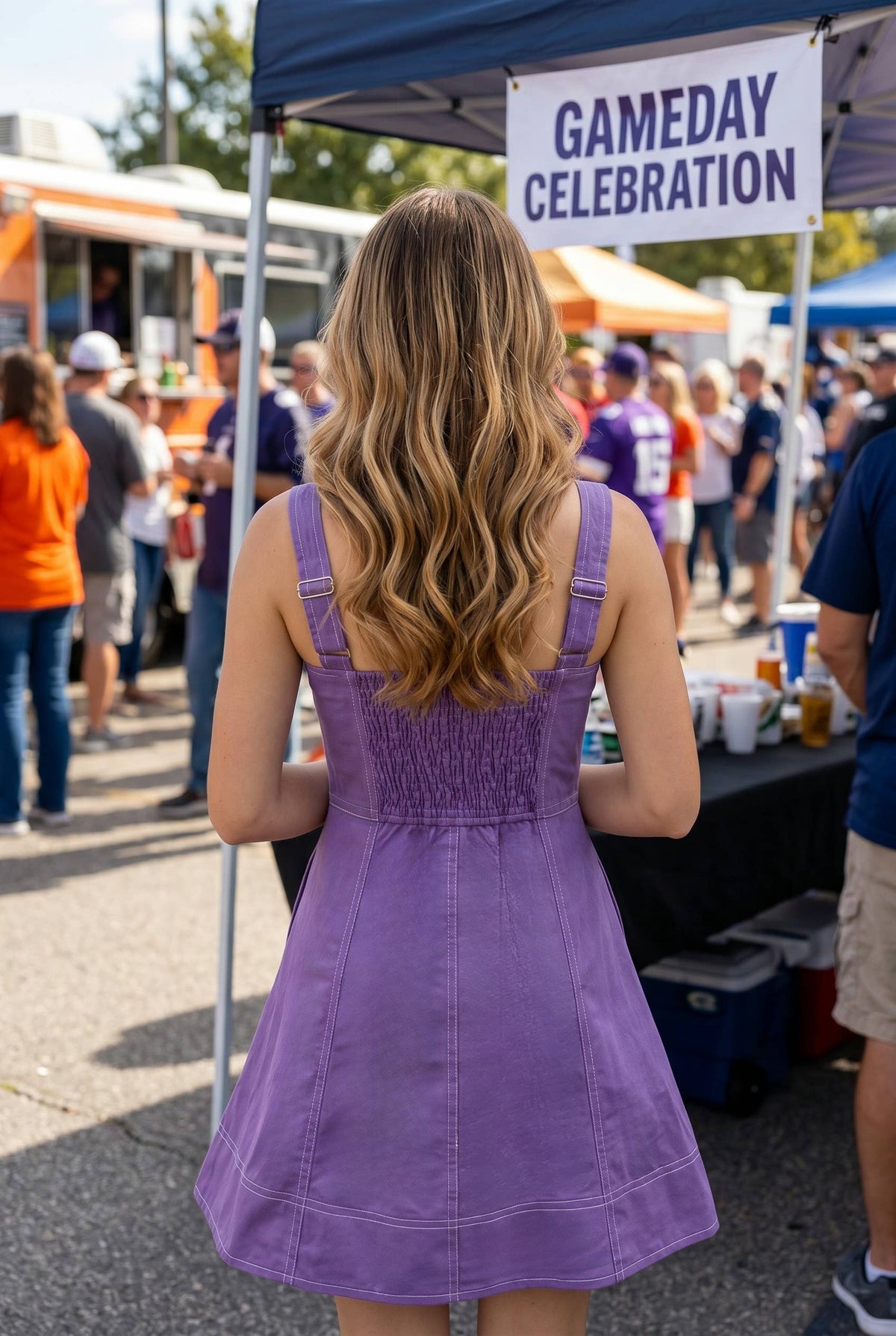 Pleated bust A-line mini dress