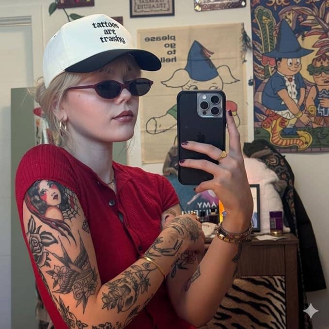 Tattoos Are Trashy - Black/Beige