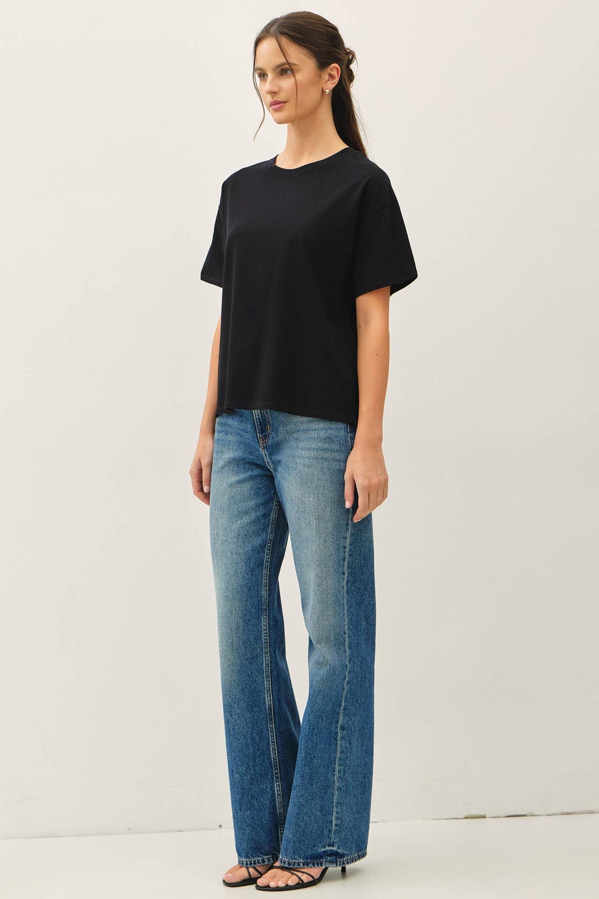 COTTON JERSEY BOXY CROP T-SHIRTS