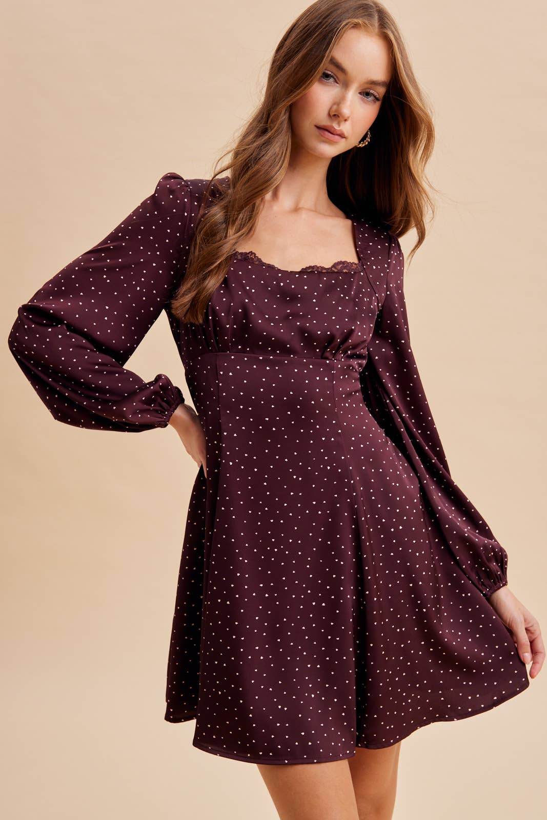 HEART POLKA DOT MINI DRESS