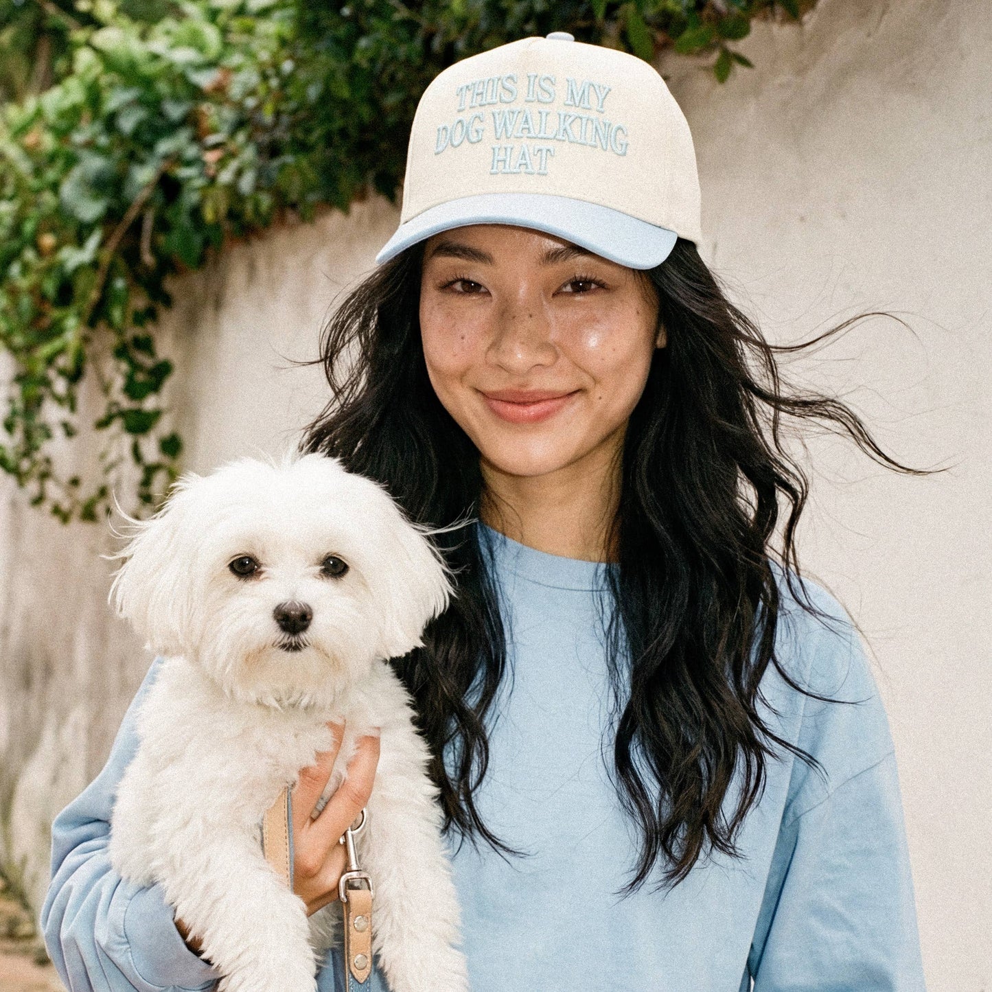 THIS IS MY DOG WALKING HAT Letter Two Tone Trucker Hat