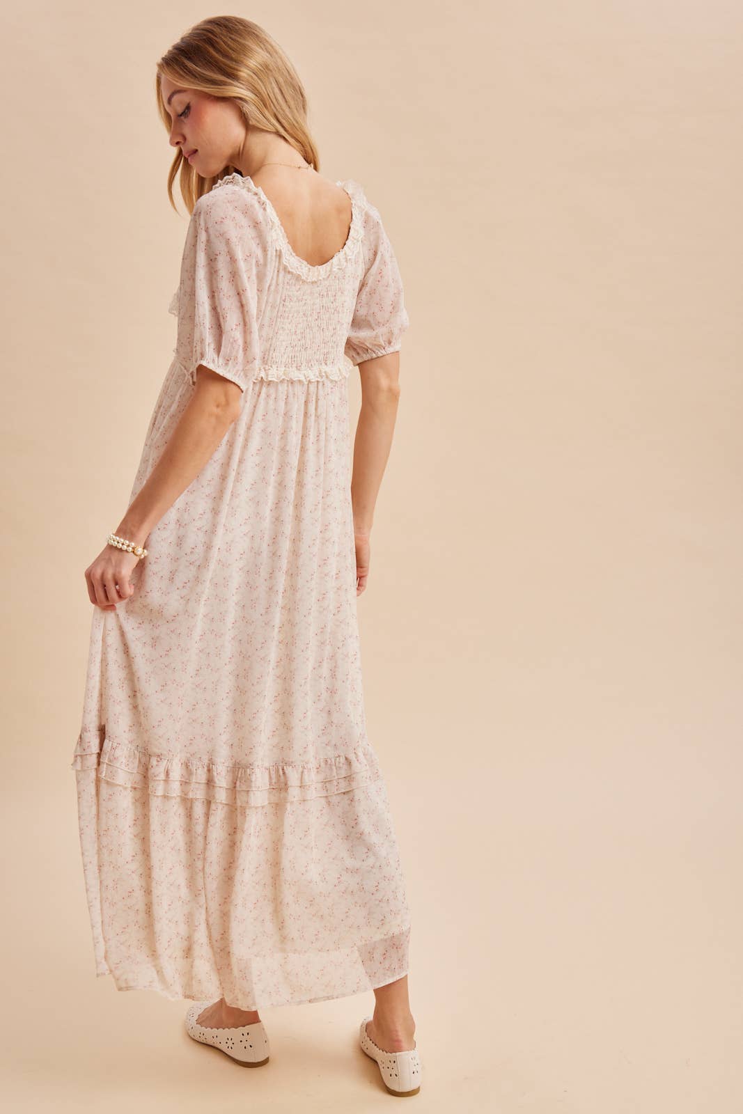 FLORAL RUFFLED MAXI DRESS