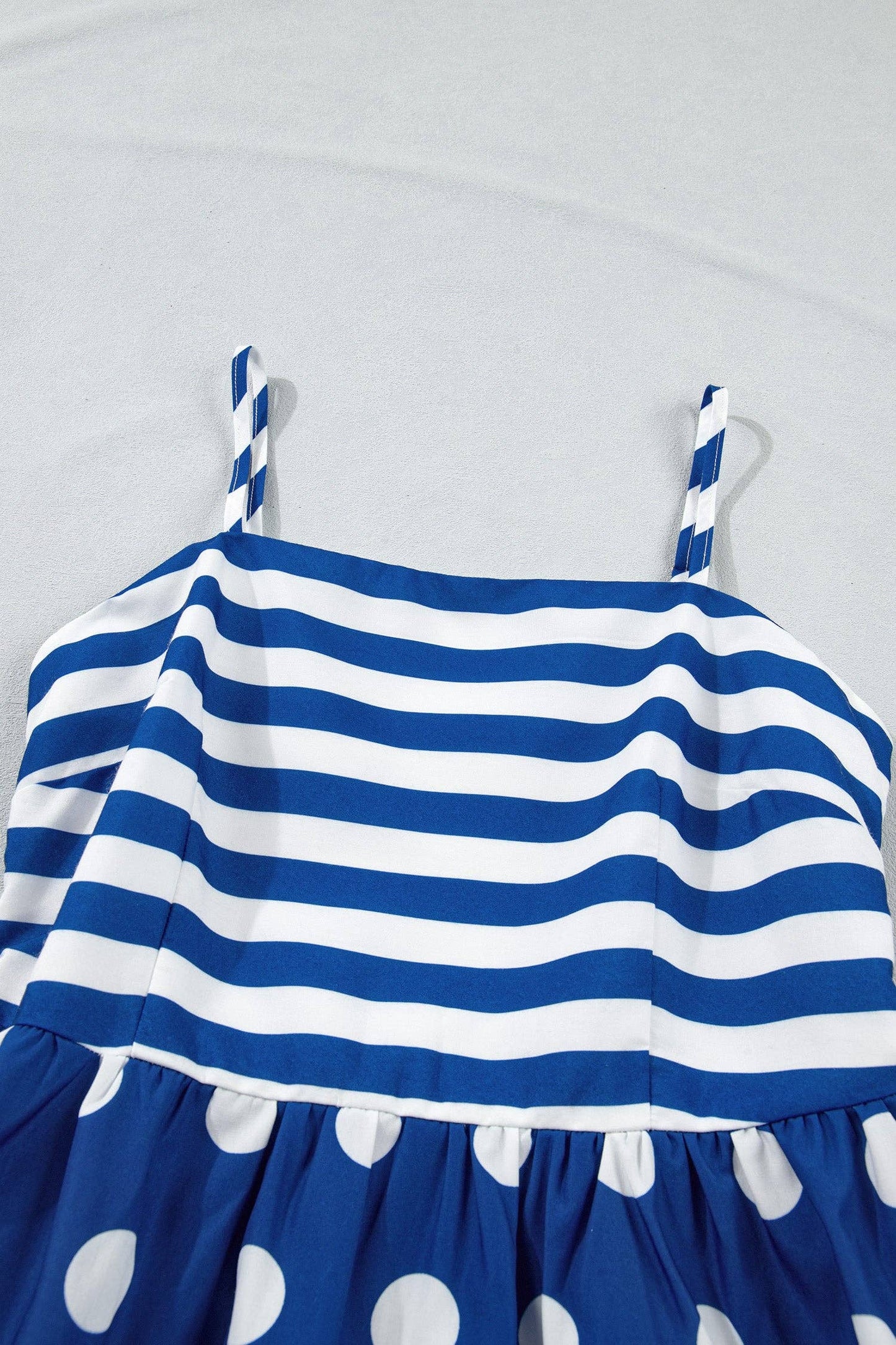 Stripe Polka Dot Patchwork Maxi Dress