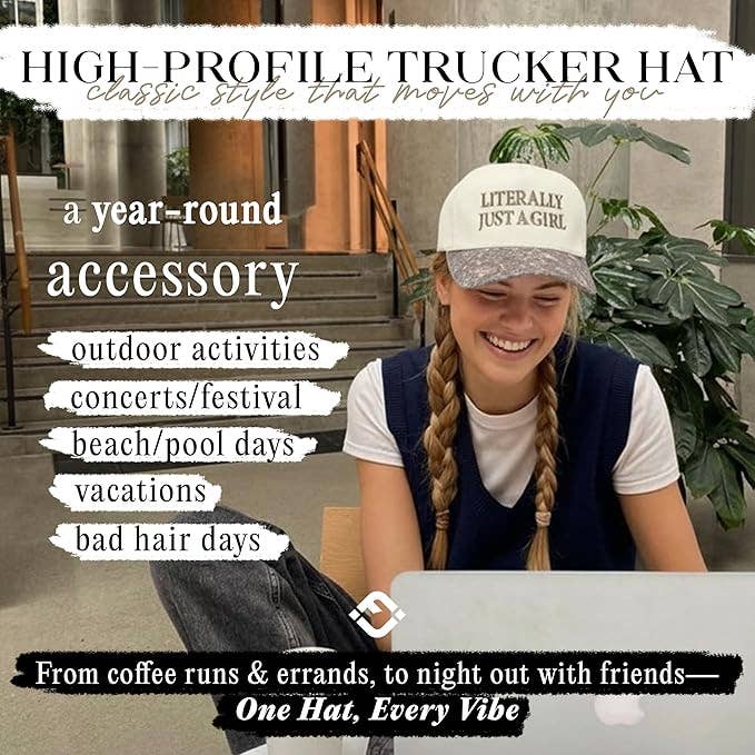 Two Tone Cap - Literally Just a Girl - Camo/Beige