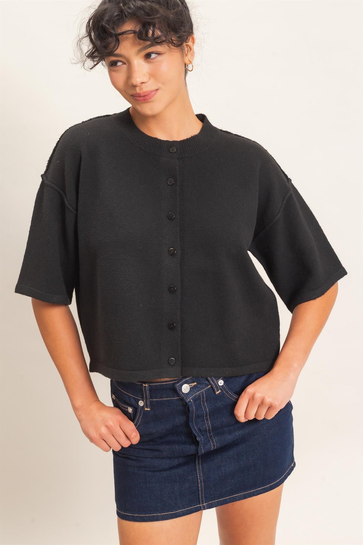 DROP SHOULDER CARDIGAN