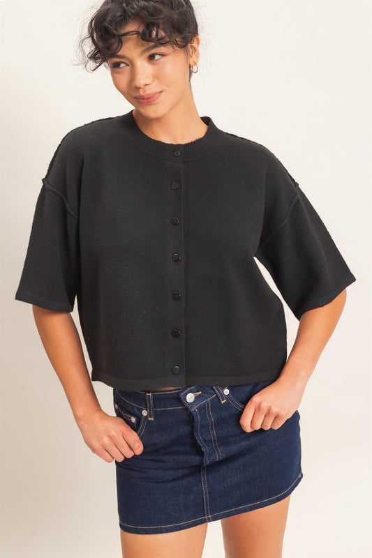 DROP SHOULDER CARDIGAN