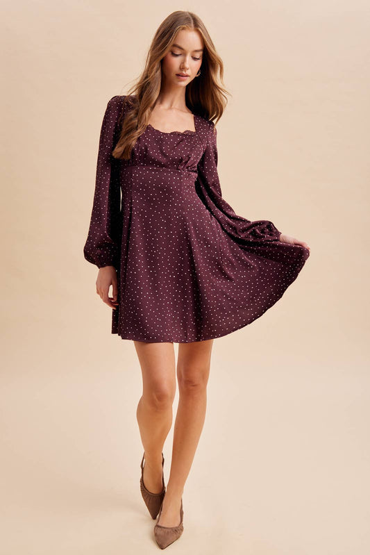 HEART POLKA DOT MINI DRESS