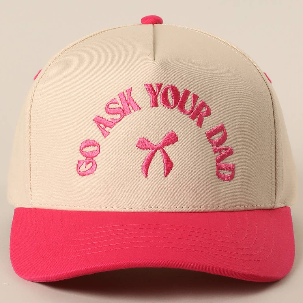 GO ASK YOUR DAD Embroidery Two-Tone Trucker Hat