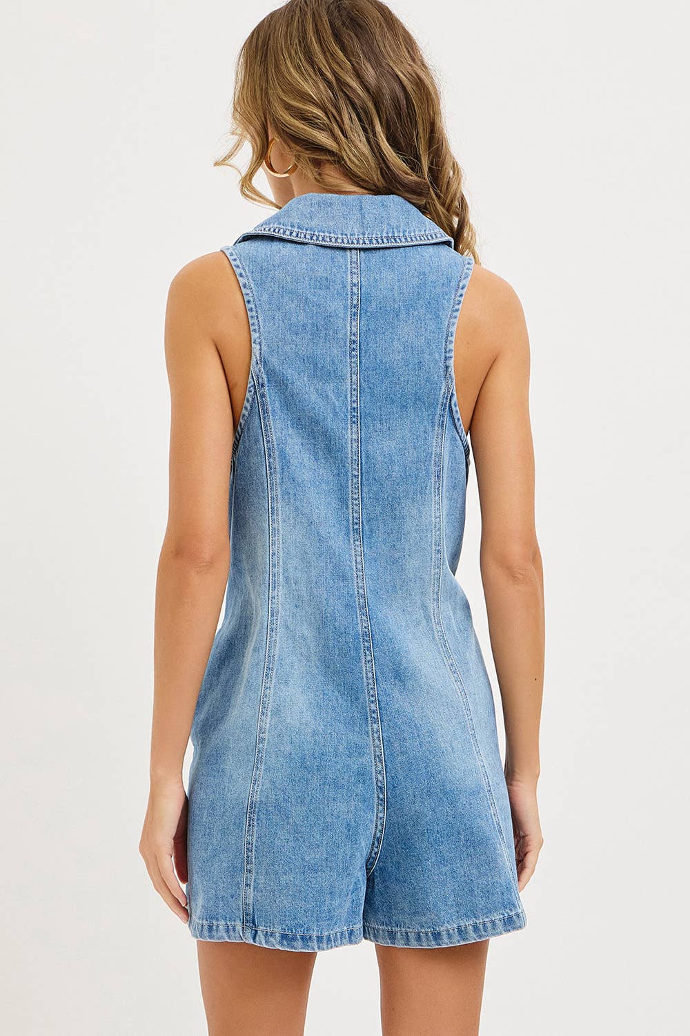 DENIM SLEEVELESS ROMPER