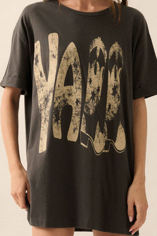 Ya'll Cowboy Boots Vintage Wash Western Graphic Tee