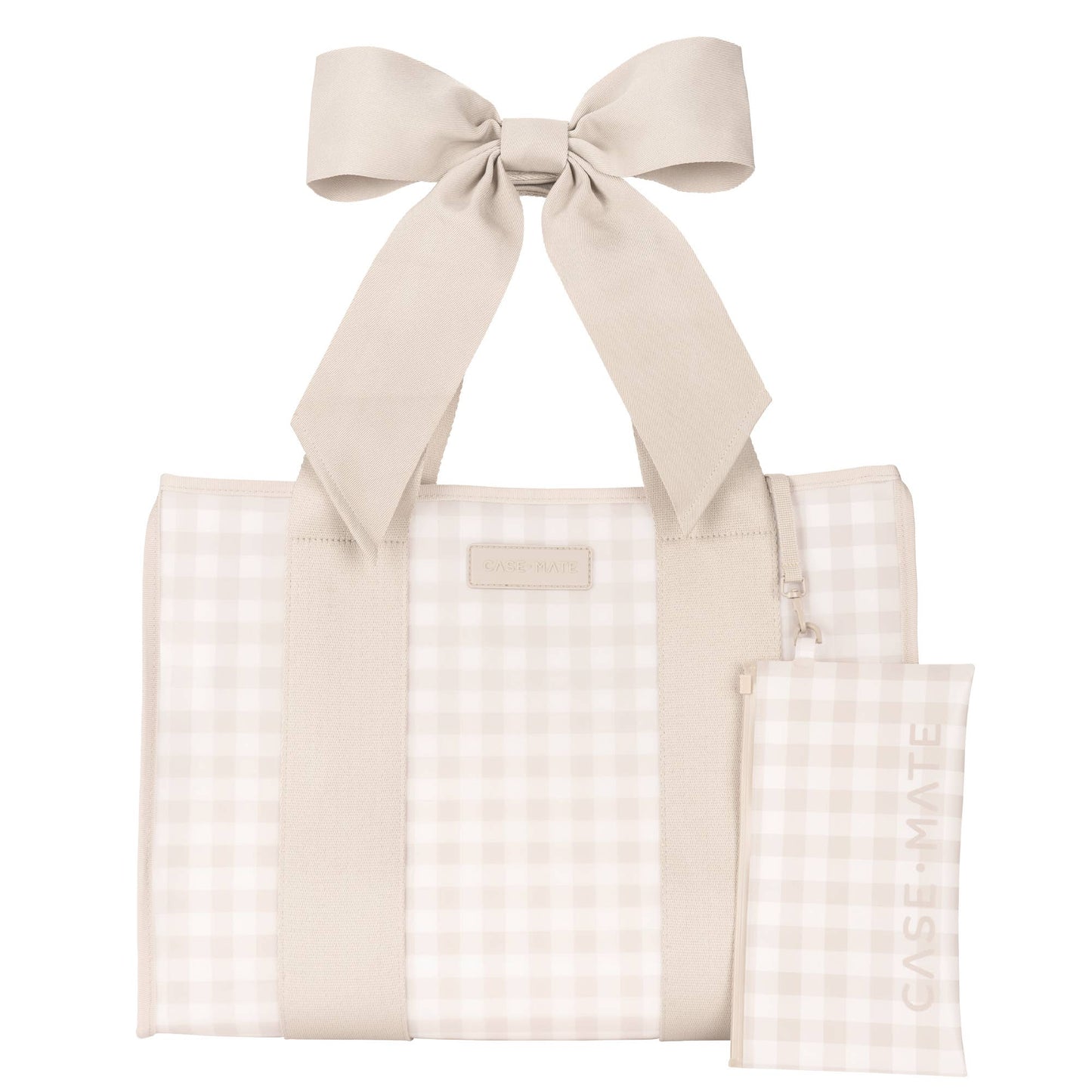 Case-Mate Latte Gingham Bow Jelly Tote Bag