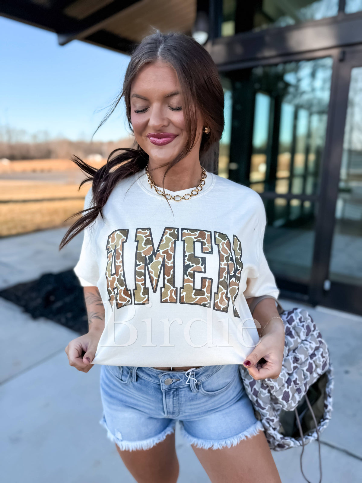Amen Duck Camo Graphic Tee on Ivory