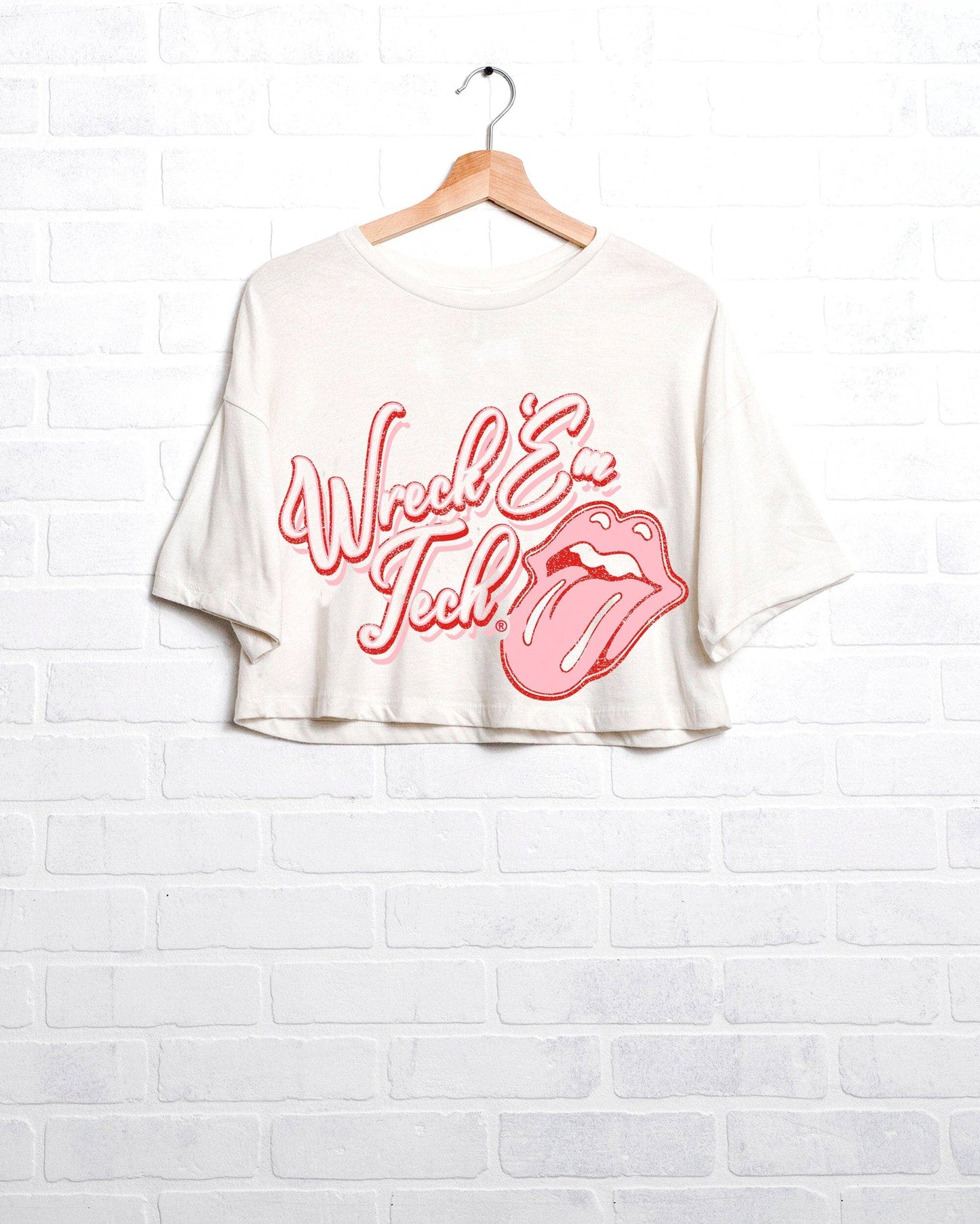 Rolling Stones Wreck Em Tech Malibu Puff Ink Cropped Tee