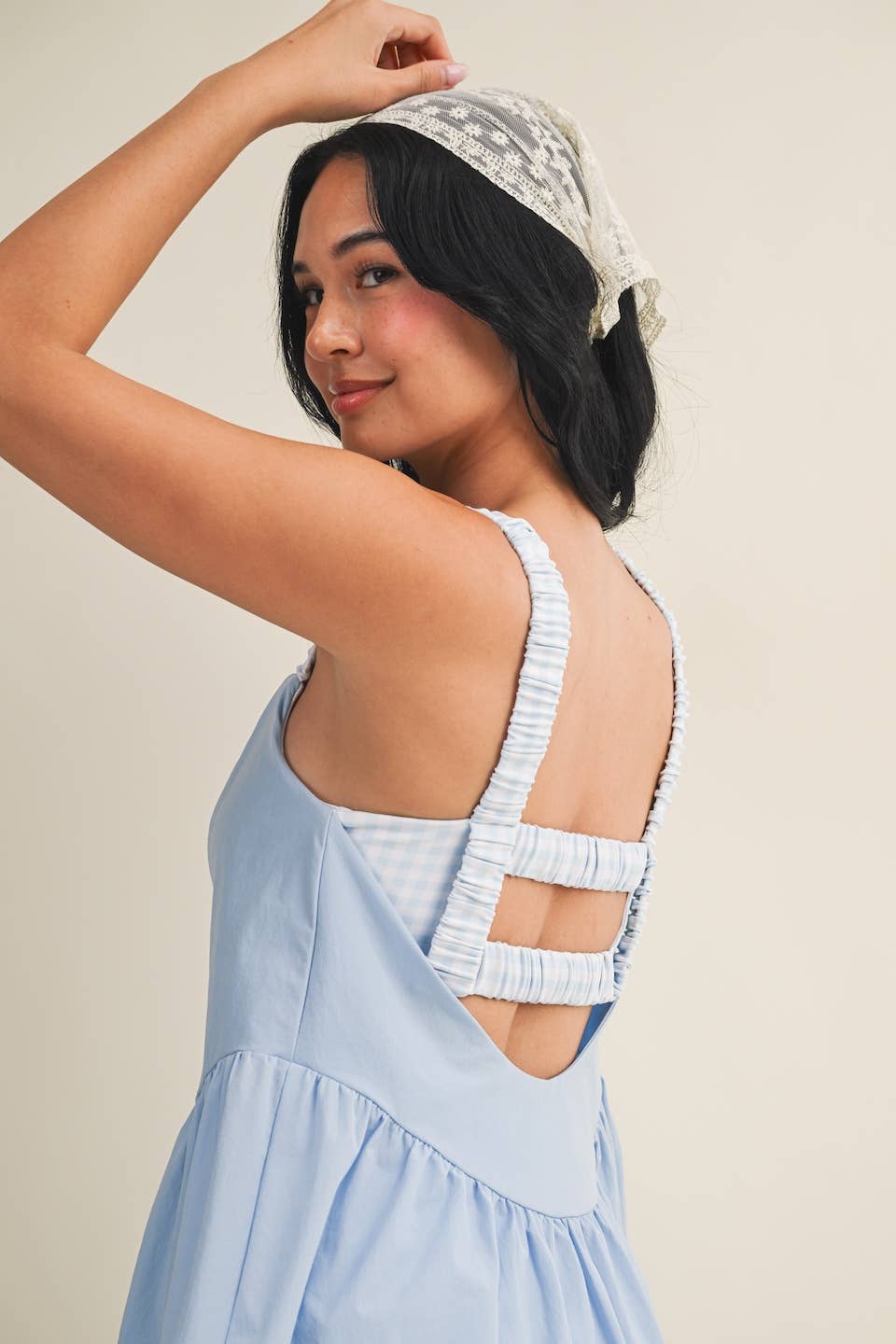 Gingham Print Double Layered Play Dress