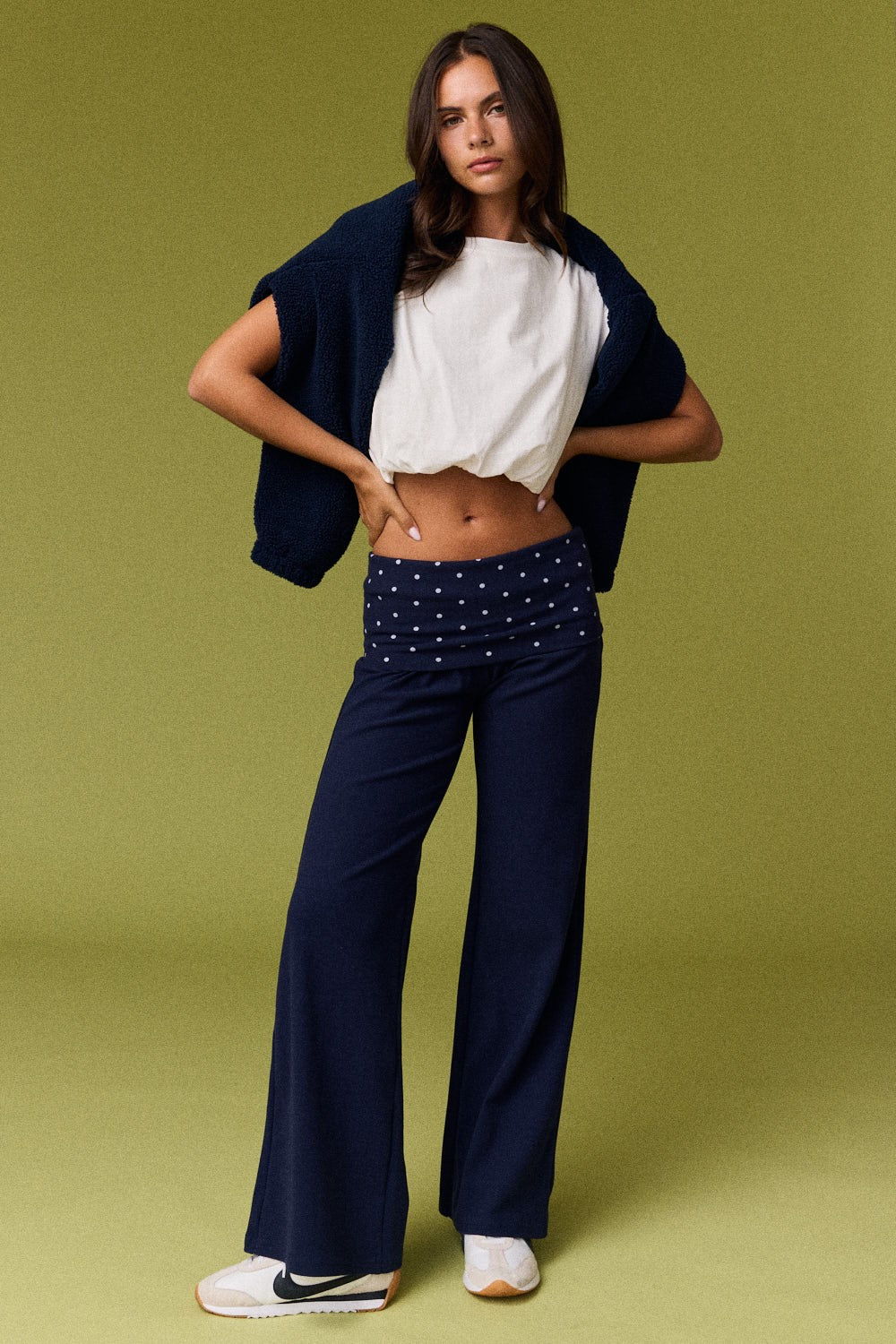 NAVY FOLDOVER PANT