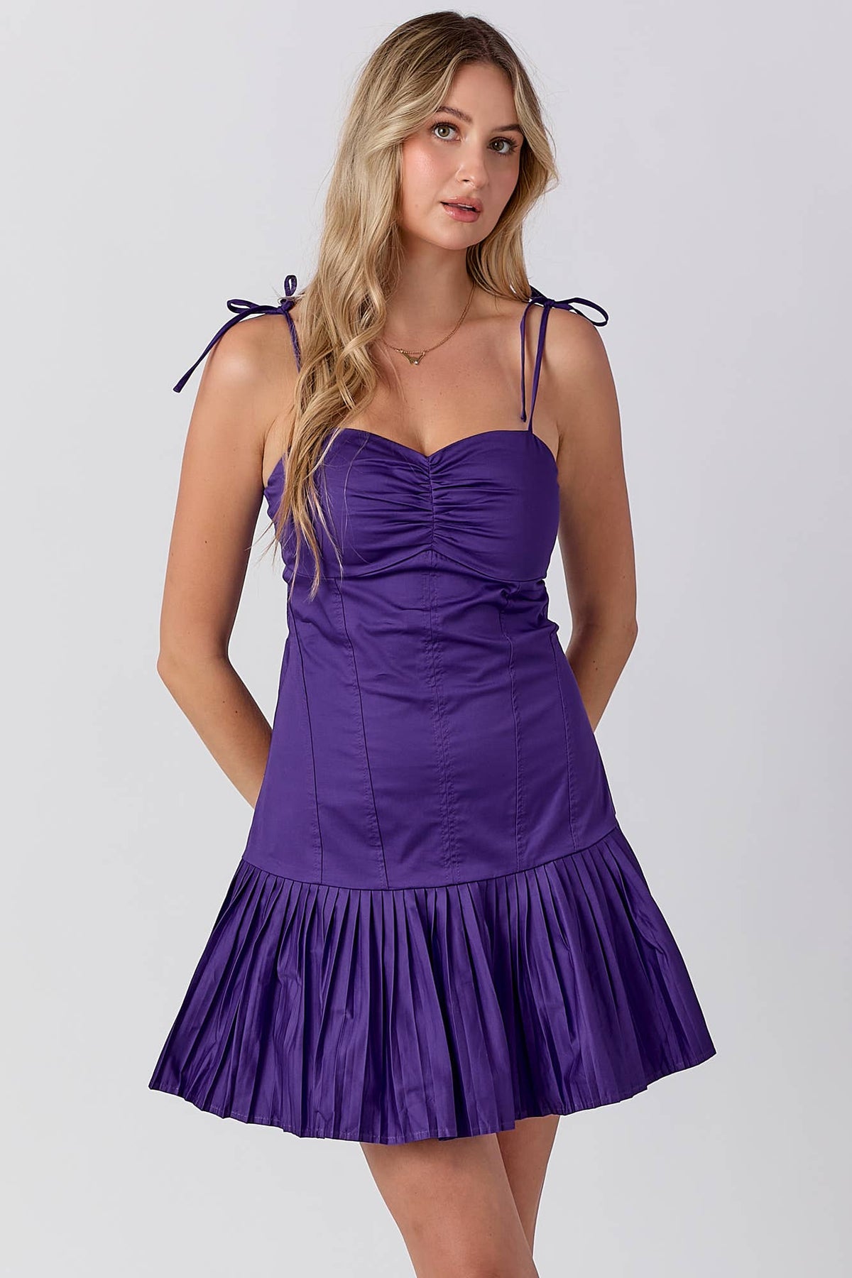 Gameday Sweetheart Pleated Mini Dress