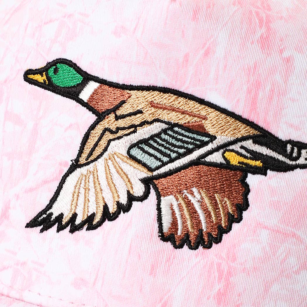 Flying Mallard Duck Embroidered Camo Trucker Hat