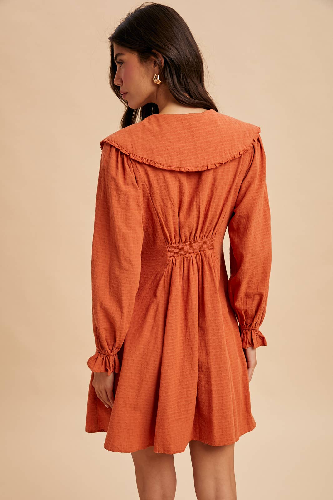 DOLL COLLAR BUTTON DOWN MINI DRESS