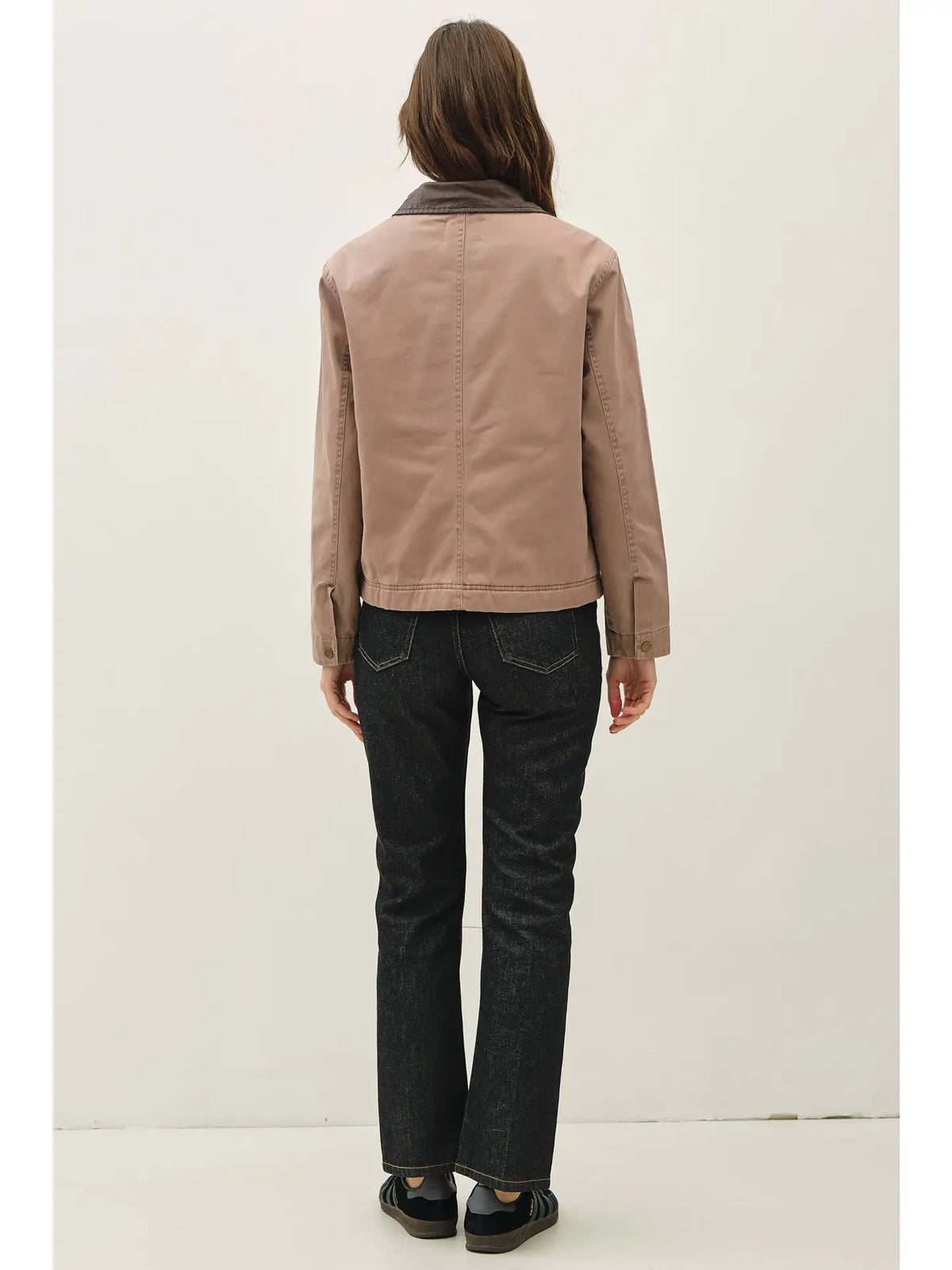 CHORE JACKET W/ LEATHER COLLAR